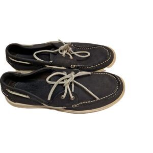 Men's US 9 1/2 D - Lands' End Navy Boat Shoes